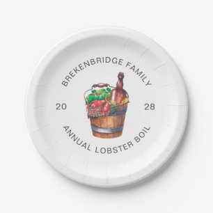 Family Reunion Lobster Boil Summer Party Paper Plates