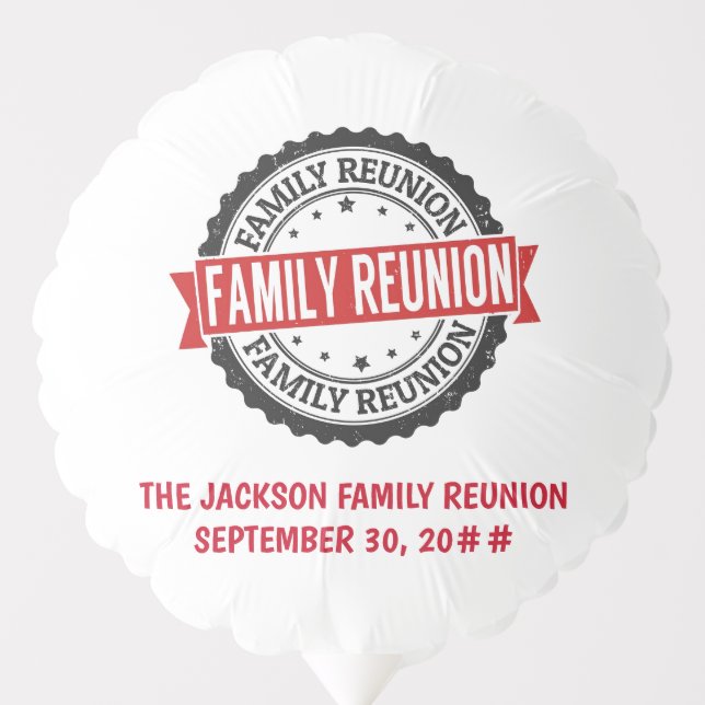 Family reunion logo black red balloon (Front)