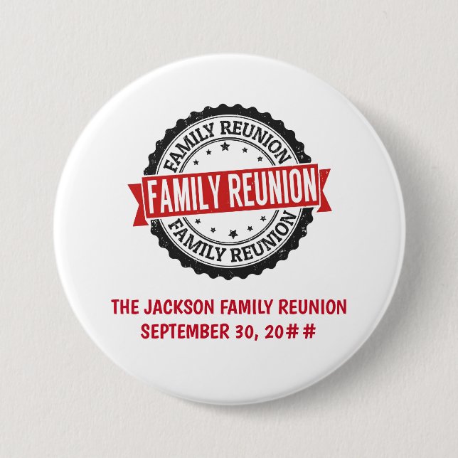 Family reunion logo black red button (Front)