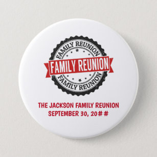 Family reunion logo black red button