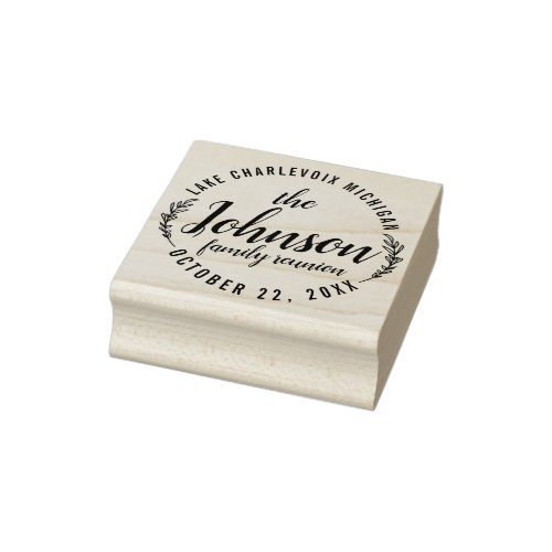 Family Reunion Logo Design Rustic Outdoor Rubber Stamp