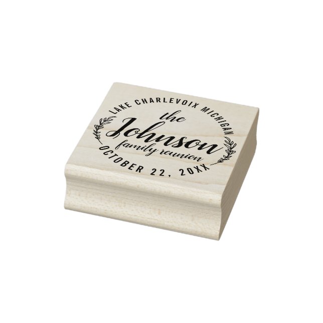 Family Reunion Logo Design Rustic Outdoor Rubber Stamp (Stamp)