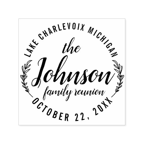 Family Reunion Logo Design Rustic Outdoor Self_inking Stamp