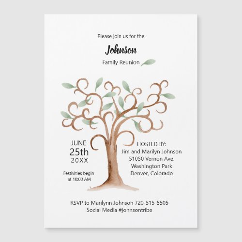 Family Reunion Magnetic Tree Invitation