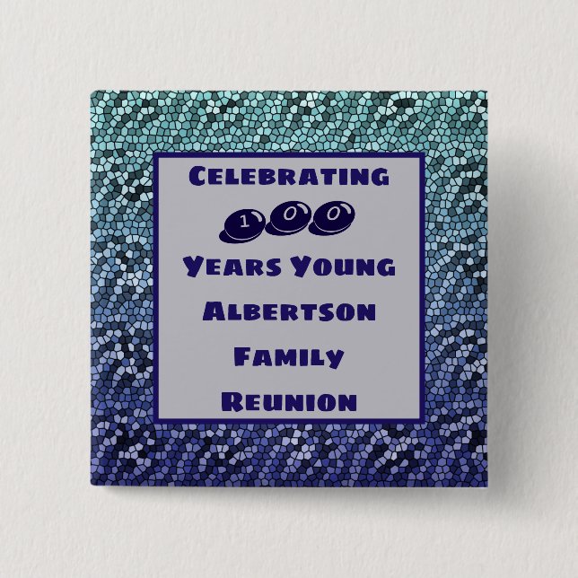 Family Reunion Milestone Birthday Celebration Button (Front)