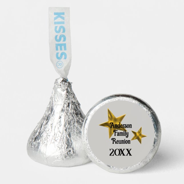 Family Reunion Minimalist Gold Star Annual Event Hershey®'s Kisses® (Front)