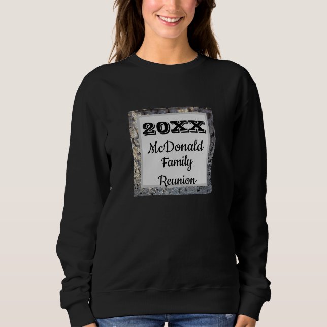 Family Reunion Modern Black Gray Tile Mosaic Sweatshirt (Front)
