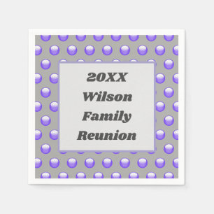 Family Reunion Modern Blue and Gray Polka Dot Napkins