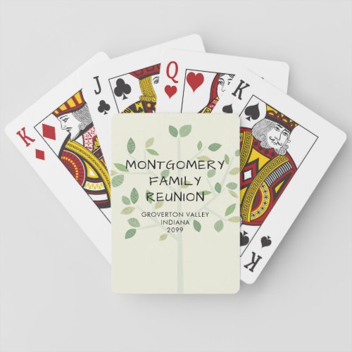 Family Reunion Modern Family Tree Personalized Poker Cards