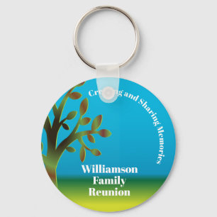 Family Reunion Modern Family Tree Sharing Memories Keychain