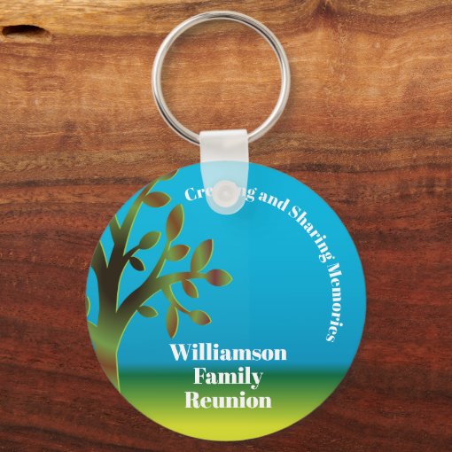 Family Reunion Modern Family Tree Sharing Memories Keychain | Zazzle