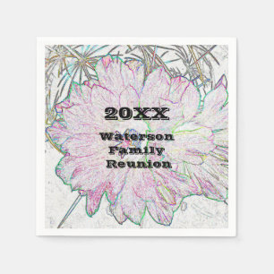 Family Reunion Modern Floral Artistic Flower Napkins