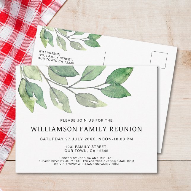 Family Reunion Modern Invitation Postcard (Creator Uploaded)