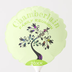 Family Reunion Modern Multicolor Floral Tree Balloon