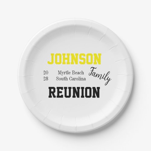 Family Reunion Modern Party Paper Plate