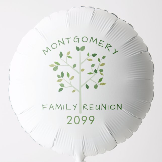 Family Reunion Modern Tree Personalized Balloon (Front)
