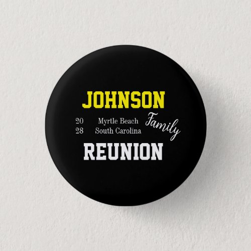 Family Reunion Modern Typography Party Button