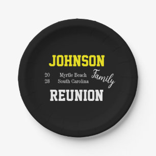 Family Reunion Modern Typography Party Paper Plates