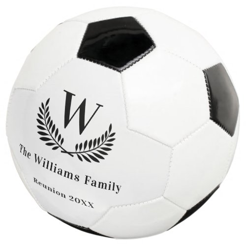 Family reunion monogram name classic soccer ball