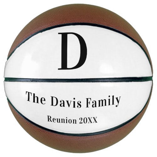 Family reunion monogram name simple basketball