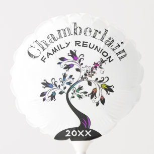 Family Reunion Multicolor Floral Tree Custom Balloon