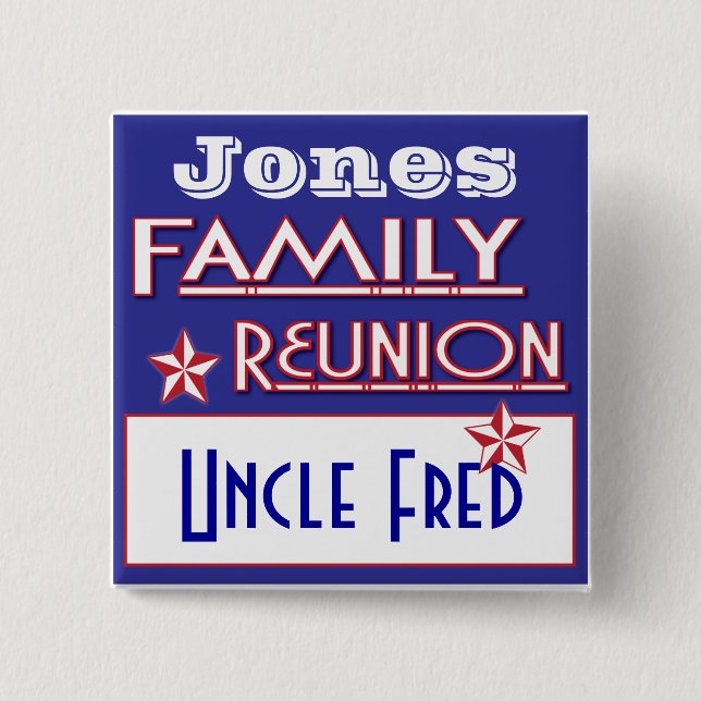 family reunion name tag button (Front)