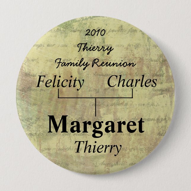 Family Reunion Name Tag Button (Front)