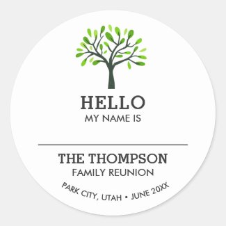 Family Reunion Name Tag Hello Family Tree Custom