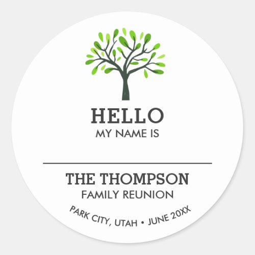 Family Reunion Name Tag Hello Family Tree Custom