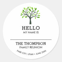 Family Reunion Name Tag Hello Family Tree Custom