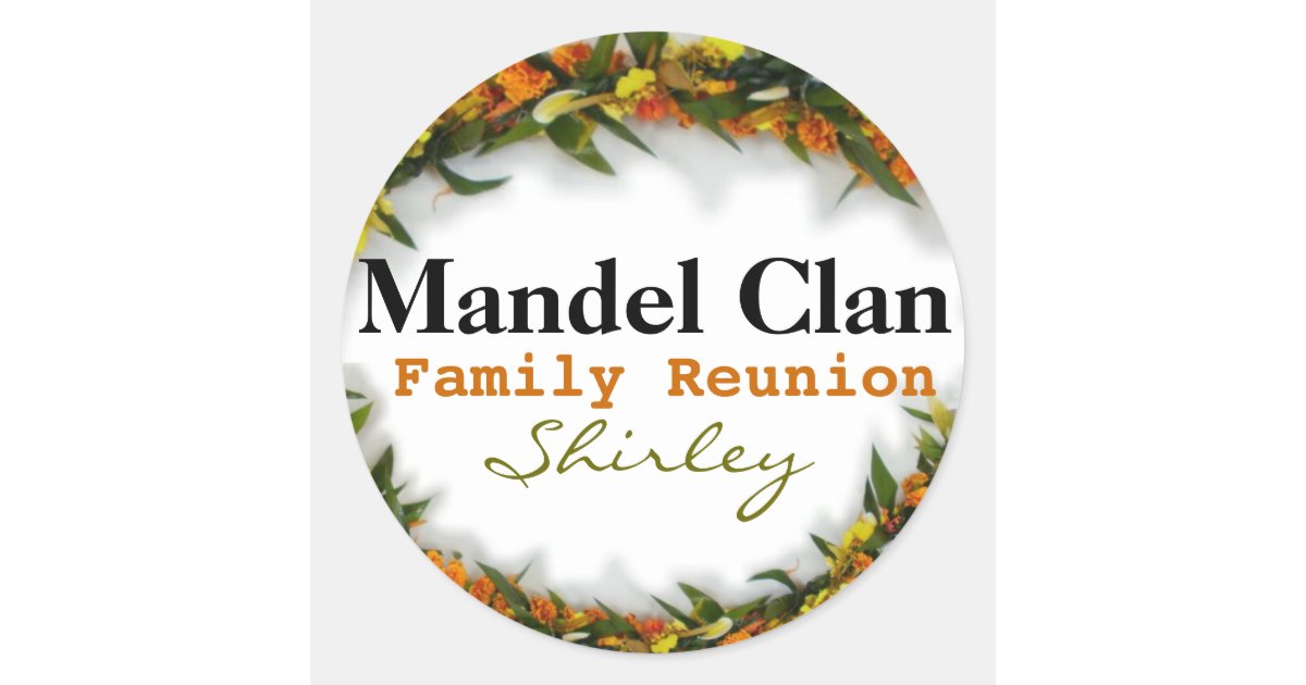 family reunion name tag sticker template zazzle