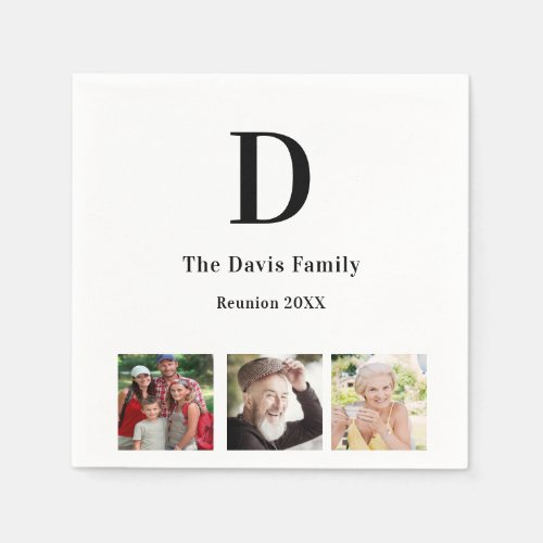 Family reunion name white photo collage