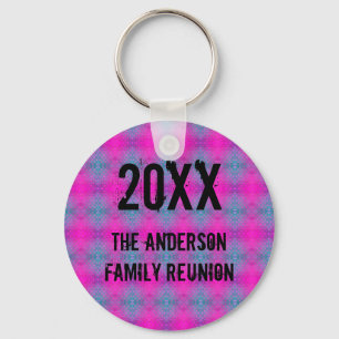 Family Reunion Neon Tie Dye Annual Picnic Keychain