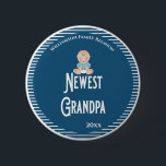Family Reunion Newest Grandpa It's A Boy! Button<br><div class="desc">Make your family reunion fun and help get family members engaged by having an awards ceremony as part of your activities. The Newest Proud Grandpa with a new grandson is sure to proudly display his Newest Grandpa award.</div>