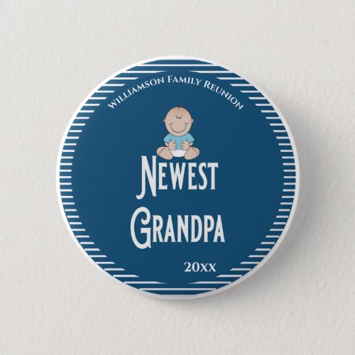 Family Reunion Newest Grandpa Its A Boy Button
