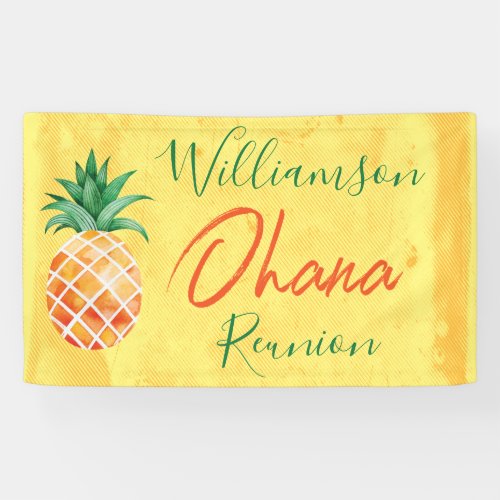 Family Reunion Ohana Pineapple Island Beach Banner