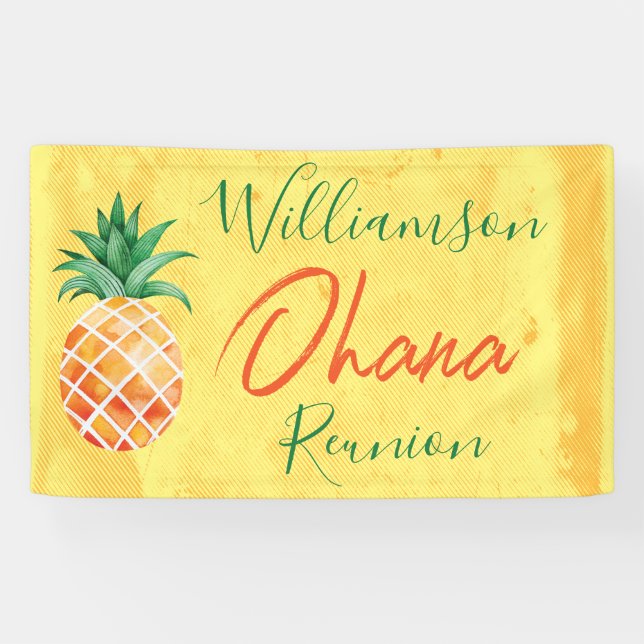 Family Reunion Ohana Pineapple Island Beach Banner (Horizontal)