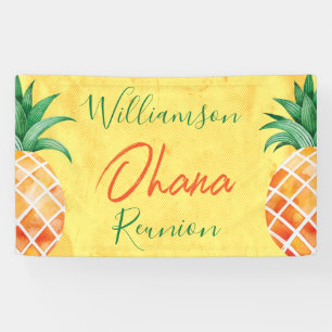 Family Reunion Ohana Two Pineapples Island Beach Banner