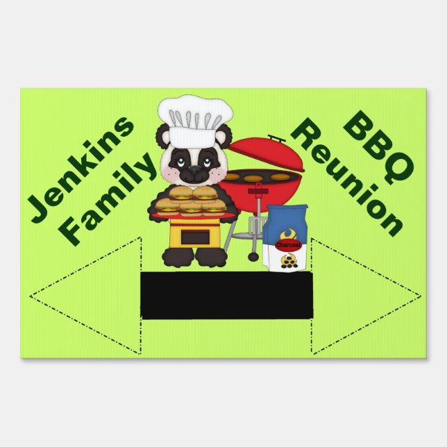 Family Reunion or BBQ Direction Yard Sign (Back)