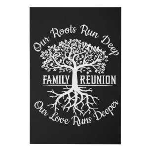 Family Reunion Our Roots Run Deep Tree Faux Canvas Print