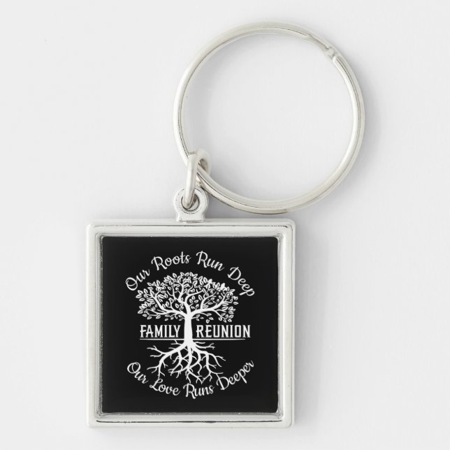 Family Reunion Our Roots Run Deep Tree Keychain (Front)
