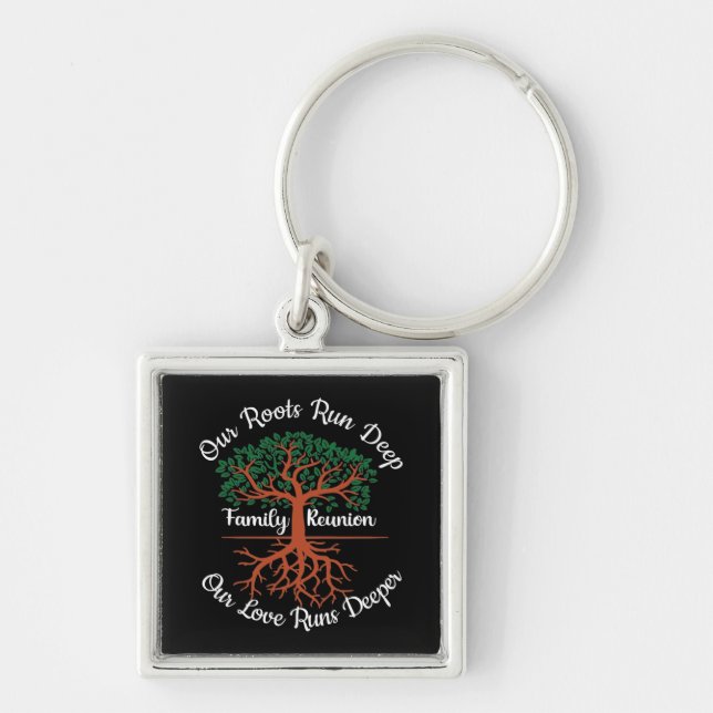Family Reunion Our Roots Run Deep Tree Keychain (Front)