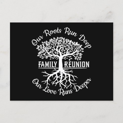 Family Reunion Our Roots Run Deep Tree Postcard