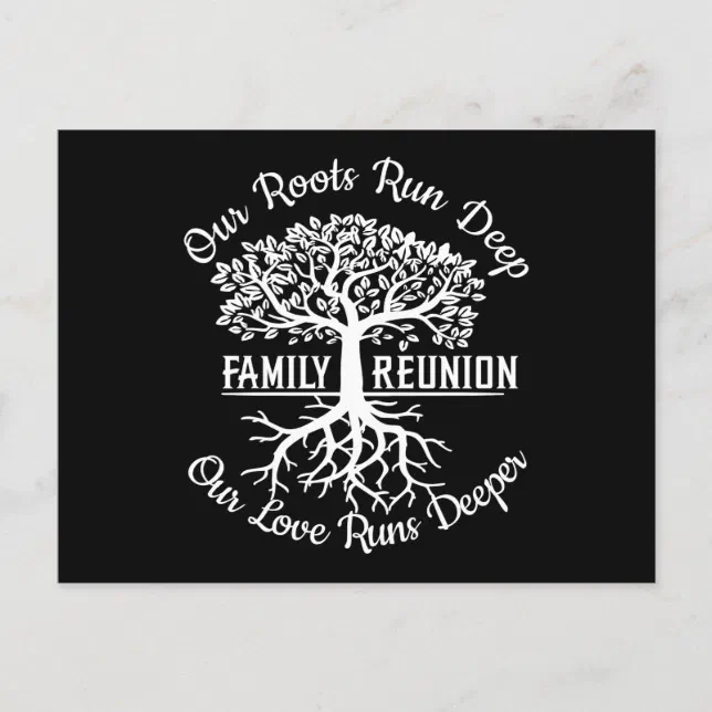 Family Reunion Our Roots Run Deep Tree Postcard | Zazzle