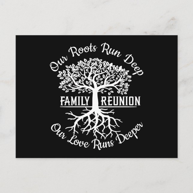 Family Reunion Our Roots Run Deep Tree Postcard (Front)