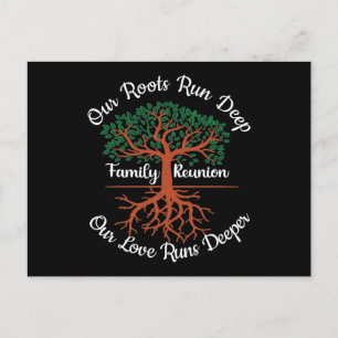 Family Reunion Our Roots Run Deep Tree Postcard