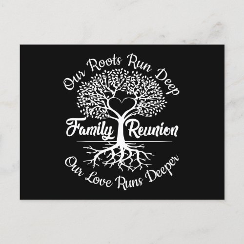 Family Reunion Our Roots Run Deep Tree Postcard