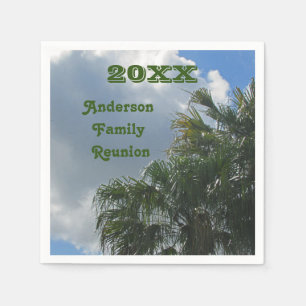 Family Reunion Palm Tree Tropical Beach Trip Napkins