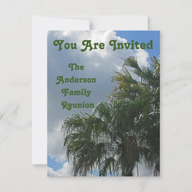 Family Reunion Palm Trees Annual Beach Trip Invitation (Front)