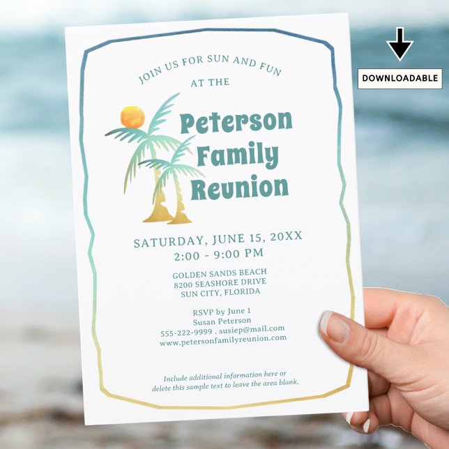 Family Reunion Palm Trees Beach Tropical Invitation (Creator Uploaded)